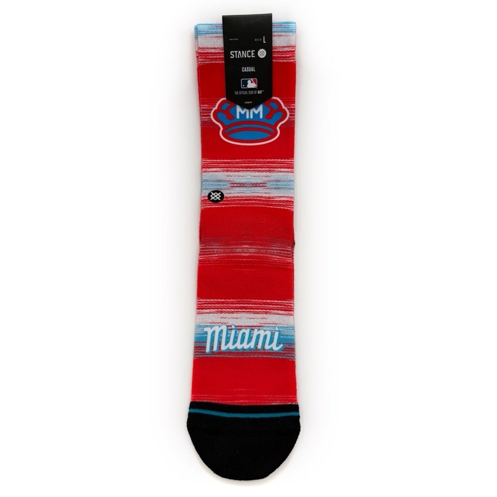 Stance Miami Marlins CC Alt City Connect Crew Socks Mens Large 9-13 MLB New NWT